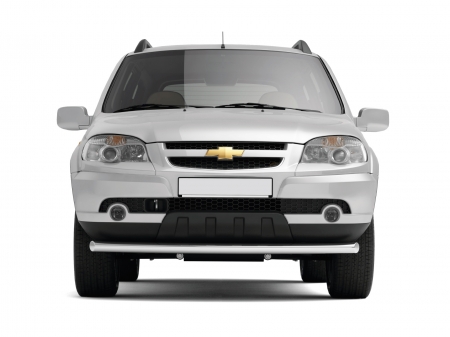 Защита переднего бампера одинарная d63мм Chevrolet Niva FL (нерж)